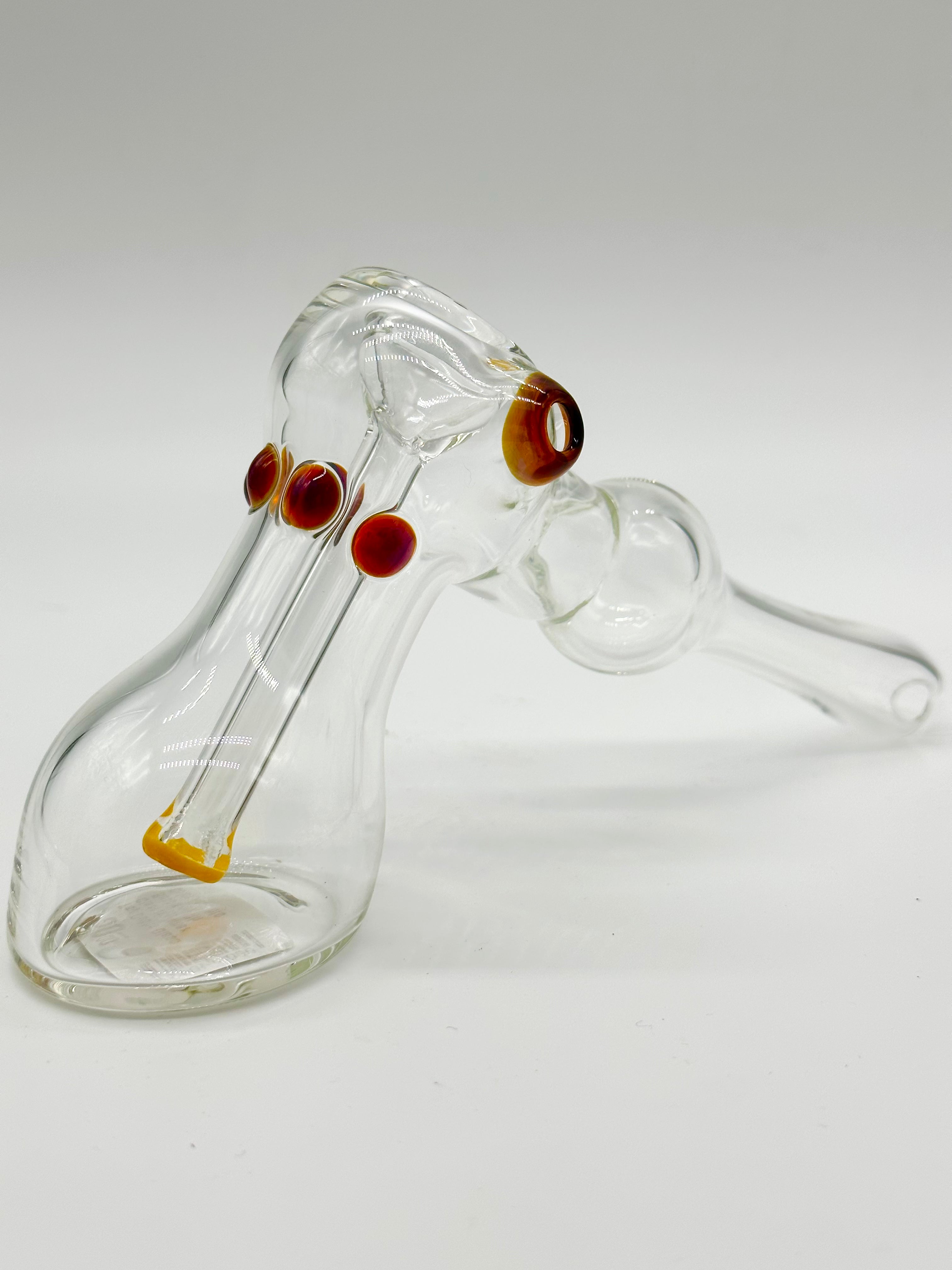 Tay Dubbs Glass Clear Hammer Bubbler with Color Accents
