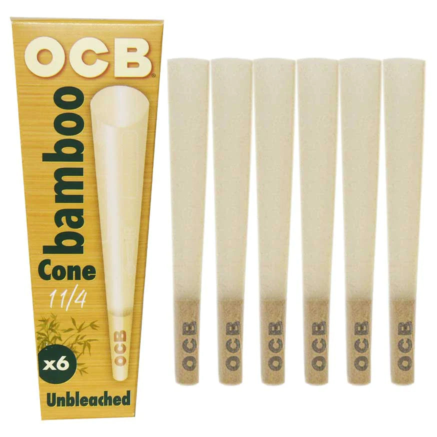 OCB Unbleached Bamboo Cones 1 1/4 6pk