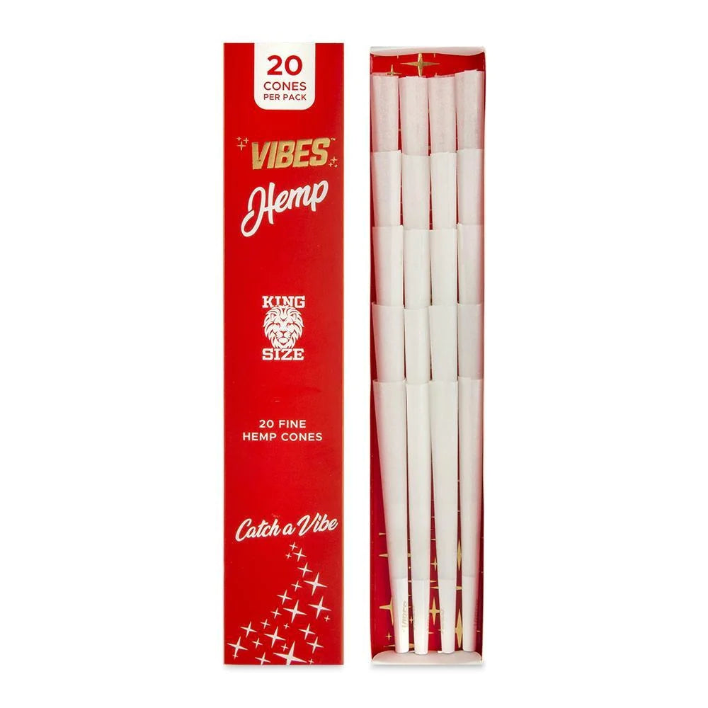 Vibes King Size Hemp Cones 20 Pack